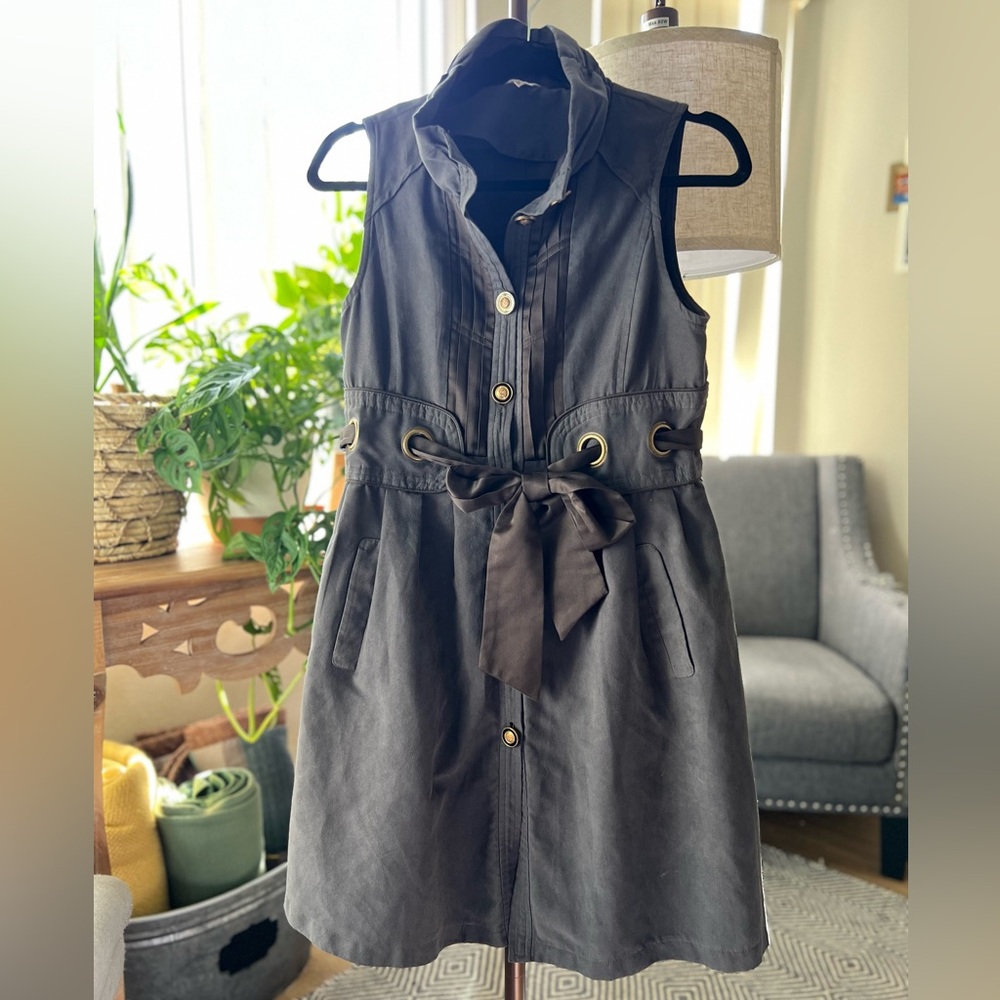 My Story Charcoal Sleeveless Steampunk Dress